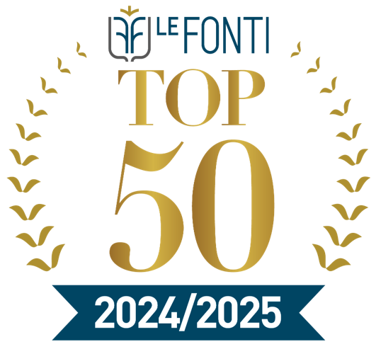 Logo premio Le Fonti Legal Top 50 per eccellenza legale
